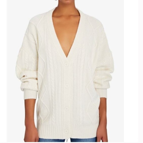 Ronny Kobo Selas Open Back Cable Knit Cardigan XS - Picture 3 of 6